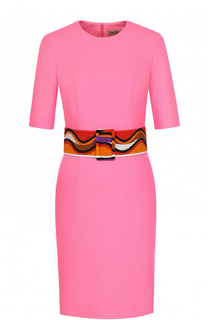 Платье из смеси шерсти и шелка с поясом Emilio Pucci