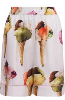 Шелковые мини-шорты с принтом Dolce &amp; Gabbana