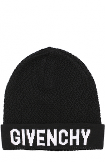 Вязаная шапка из шерсти с логотипом бренда Givenchy