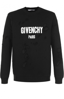 Хлопковый свитшот с декоративными потертостями Givenchy