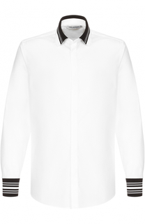 Хлопковая рубашка с контрастной отделкой Neil Barrett