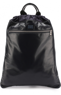 Кожаный рюкзак с внешним карманом на молнии Dolce &amp; Gabbana
