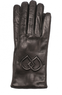 Кожаные перчатки с логотипом бренда Dsquared2