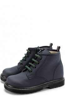 Кожаные ботинки на шнуровке с молниями Il Gufo