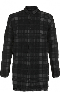 Удлиненная рубашка в клетку из смеси шерсти и хлопка Transit