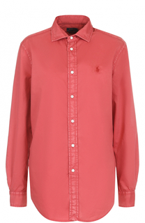 Блуза прямого кроя с логотипом бренда Polo Ralph Lauren