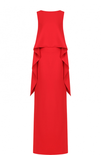 Платье-макси с оборками и V-образным вырезом на спинке Givenchy