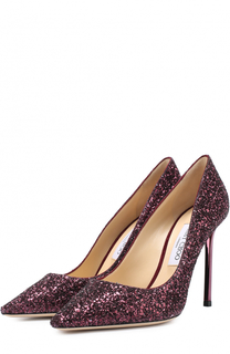 Туфли Romy 100 с глиттером на шпильке Jimmy Choo