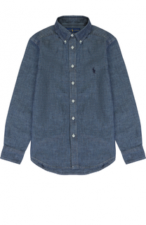 Хлопковая рубашка с воротником button down Polo Ralph Lauren