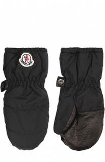 Варежки с кожаной отделкой Moncler Enfant