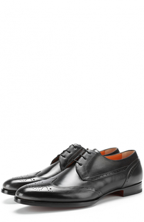 Кожаные дерби с перфорацией Santoni
