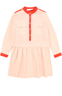 Мини-платье с контрастной отделкой и накладными карманами Stella McCartney
