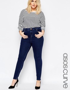 Синие зауженные джинсы ASOS CURVE Ridley - Синий