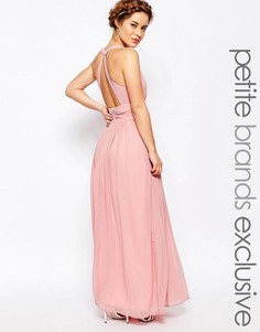 Платье макси с открытой спиной и глубоким вырезом спереди True Decadence Petite - Розовый