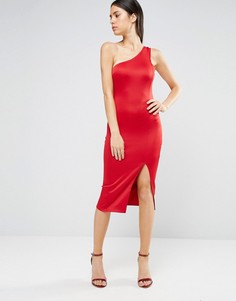 Платье миди на одно плечо с разрезом до бедра AX Paris - Красный