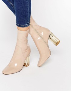 Бежевые ботильоны на прозрачном каблуке Public Desire - Бежевый