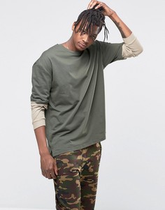 Oversize-лонгслив с двуслойными рукавами ASOS - Зеленый