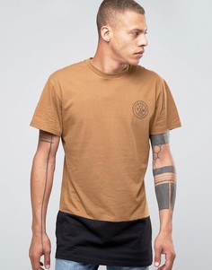 Длинная футболка со вставкой Friend or Faux Militia - Коричневый