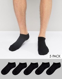 Набор из 5 пар невидимых носков Jack & Jones - Черный