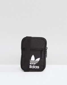 Маленькая черная сумка с логотипом-трилистником adidas Originals - Черный
