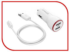 Зарядное устройство Anker 2xUSB Charger + 3ft Micro USB Cable B2310H21 White 907003