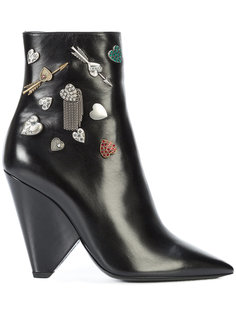 pin embellished ankle boots Saint Laurent