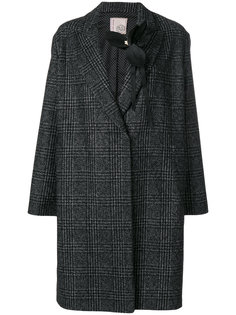 brooch detail checked coat Antonio Marras