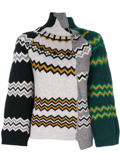 patchwork turtleneck jumper Nude