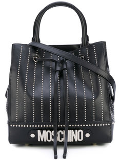 сумка-тоут с заклепками и логотипом Moschino