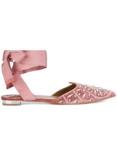 Stellar faux pearl embellished flats Aquazzura