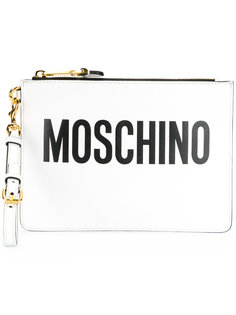 logo print clutch Moschino