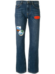 прямые джинсы в стиле пэчворк  Kenzo