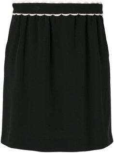 юбка с присборенным зазубренным поясом Red Valentino