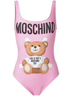 слитный купальник с изображением медведя Moschino