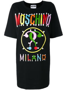 платье-футболка с принтом-логотипом Moschino