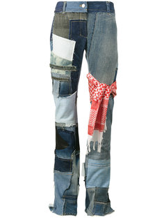 джинсы клеш в стиле пэчворк  Ronald Van Der Kemp