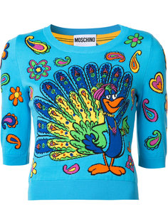 джемпер с павлином Moschino