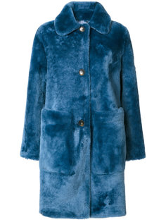 пальто на пуговицах с драпировкой  Desa Collection