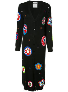 длинное платье-кардиган с бусинами Moschino