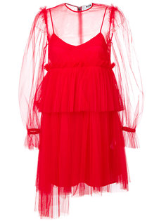 полупрозрачное ярусное платье MSGM