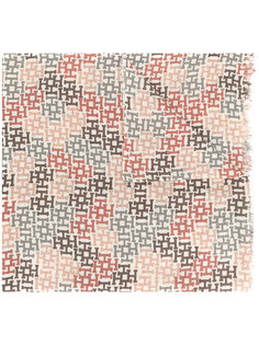 H pattern frayed scarf Hemisphere