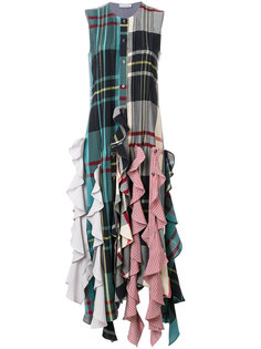 платье в клетку с подолом из рюшей J.W.Anderson