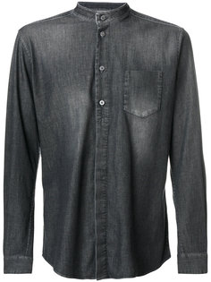 mandarin collar denim shirt Weber + Weber
