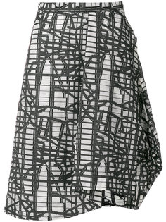 асимметричная юбка с графическим принтом  Chalayan