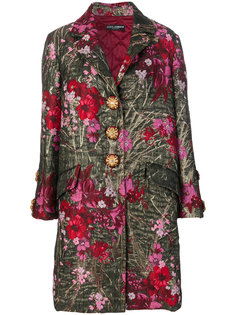 однобортное пальто с цветочным узором Dolce & Gabbana