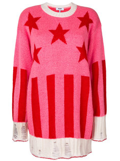 пуловер в рубчик со звездами  MSGM