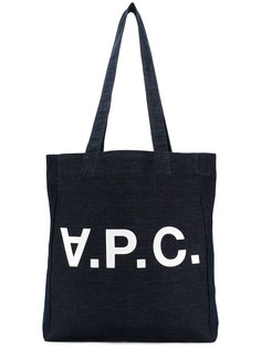 denim logo tote A.P.C.