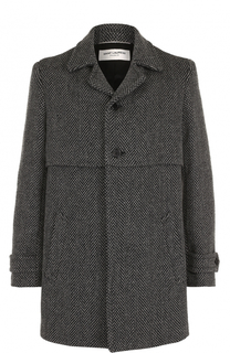 Шерстяное однобортное пальто Saint Laurent