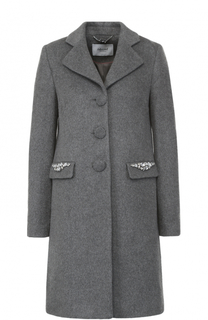 Пальто прямого кроя с декорированными карманами Blugirl