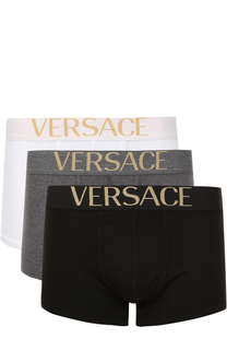 Комплект из трех хлопковых боксеров с широкой резинкой Versace